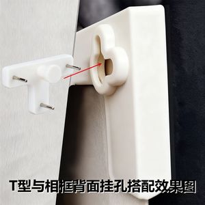 T-Shaped Plastic <b>Wall</b> Mounting Clips With Invisible <b>Nails</b> For Picture Frame Clock Photo Hooks 3-5kg Load Capacity ABS Material - Product Image 5
