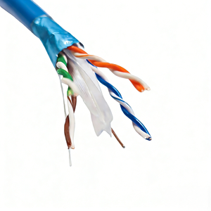 Câble de communication blindé STP FTP Cat5e bleu pour fabricants, 110 ohms, 300 V, 4 paires, <span class=keywords><strong>24AW</strong></span> - Product Image 3