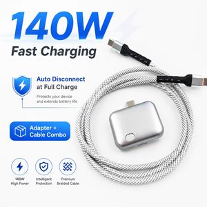 <span class=keywords><strong>Cable</strong></span> de Carga Rápida Tipo-C de 140W con Logotipo Personalizado de Fábrica Tenova, Desconexión Automática, Pantalla LED, Revestimiento de PVC/Nylon para Teléfono Móvil y Automóvil, 3A - Product Image 2