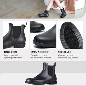 Venta directa <span class=keywords><strong>de</strong></span> fábrica, <span class=keywords><strong>Botas</strong></span> <span class=keywords><strong>de</strong></span> lluvia impermeables <span class=keywords><strong>de</strong></span> media caña para <span class=keywords><strong>mujer</strong></span>, cómodos zapatos <span class=keywords><strong>de</strong></span> <span class=keywords><strong>agua</strong></span> informales antideslizantes para exteriores - Product Image 3