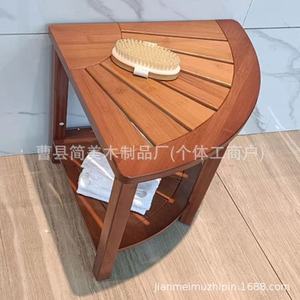 Taburete de Baño de Bambú Chino Simplificado, Asiento de Ducha de Dos Niveles con Almacenamiento - Product Image 3