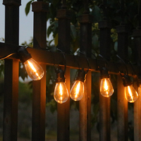 Guirlande lumineuse décorative pour la maison, 48 pieds, ampoules S14, type globe, étanche, avec douilles E27