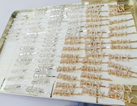 Pince à cheveux personnalisée en aluminium avec lettres en résine, strass argentés et cristaux dorés, pour mariages et fêtes, DIY