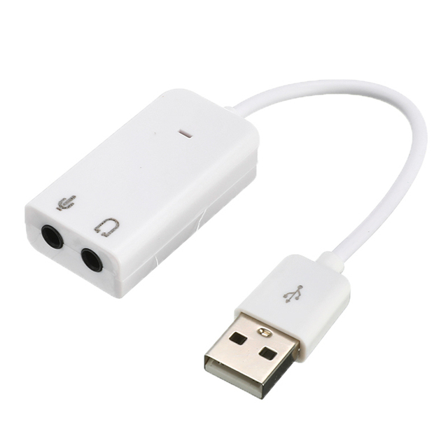 USB 2.0 External Sound Card Virtual 7.1 Channel 3D Mini Audio Adapter for Microphone Headphone PC Laptop