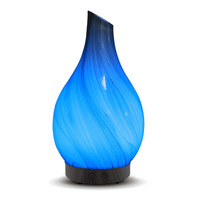 Diffuseur d'arômes ultrasonique en verre de qualité supérieure, silencieux, humidificateur LED 7 couleurs avec contrôle séparé de la lumière et de la brume pour la maison, la chambre et le bureau