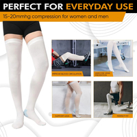 Chaussettes anti-embolie personnalisées pour infirmières, hauteur cuisse, compression graduelle 15-20 mmHg, chaussettes anti-thromboses