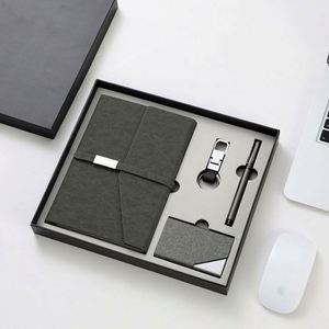 2026 Custom Executive Notebook Pen Set A5 Size 100gsm Leather Loose-<b>leaf</b> Binding Business Card Holder Corporate Gift for Men - Product Image 4