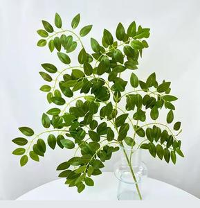 Huaien Fondo pared Artificial rama roja Flor de frijol hoja de langosta para DIY Fondo decoración de pared decoración del hogar - Product Image 5