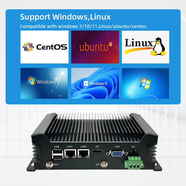 Fanless Industrial PC for Certified Embedded Box PC 16GB RAM 1TB Storage YCT Brand Wide Temp -40~85C IIoT Edge Computing Smart