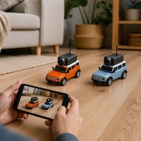 Voiture RC rapide avec caméra, échelle 1:64, télécommande HD WiFi tout-terrain, portée 30m, application photo/vidéo VR, mini-voiture électrique pour enfants et garçons