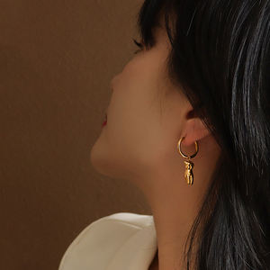 Orecchini a Cerchio in Acciaio Inossidabile Dorato con Pendente a Forma di Viso, Gioielli Femministi con Corpo Femminile Astratto Stile <span class=keywords><strong>Picasso</strong></span> per Donne - Product Image 6