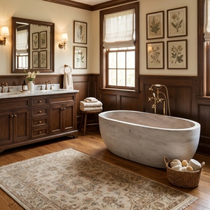 Bañeras Ovaladas Modernas de Lujo Hechas a Medida, Exclusivas de Travertino, Independientes, para Baño, Villa, Hotel, Hogar - Product Image 1