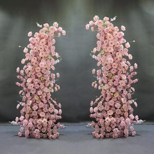Ensemble d'arche de mariage en fleurs artificielles en soie rose pour événements et entrées, décoration d'arche de mariage - Product Image 1