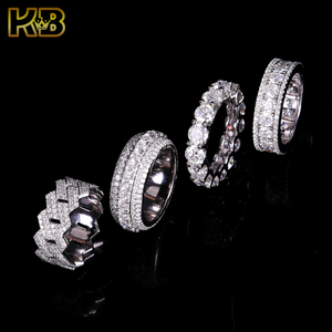 Anello Hip Hop in Argento Sterling <span class=keywords><strong>925</strong></span> con Moissanite VVS, Gioiello Iced Out, Anello di Lusso Bling in Moissanite per <span class=keywords><strong>Uomo</strong></span> e Donna - Product Image 3