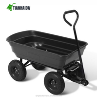 Chariot de jardin pliable en plastique et acier de grande capacité 85L, chariot à benne basculante OEM pour usage extérieur, jardin et ferme