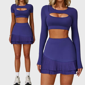 Sportkledingfabrikant Dames Sportkleding Gymkleding Plus Maat Tennisrok Set Yoga Conjunto - Product Image 3