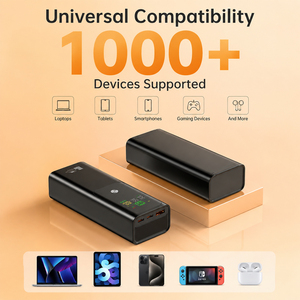 พาวเวอร์<span class=keywords><strong>แบ</strong></span>งค์สำหรับแล็ปท็อป 100W 20000mAh, ปลั๊กไฟ AC ใน<span class=keywords><strong>ต</strong></span>ัว, ชาร์จเร็วแบบไร้สาย, จอแสดงผล LED, สำหรับการเดินทางกลางแจ้ง - Product Image 2