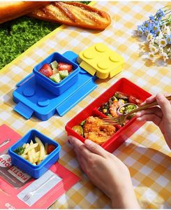 Bpa-Free Fun & Creative Building Block Design Plastic Lidded <b>Lunch</b> <b>Box</b> Kids Pp Lid for <b>School</b> - Product Image 4