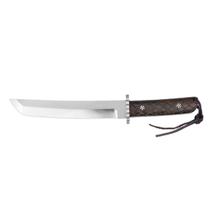 Cuchillo de Supervivencia de Acero Inoxidable de Alta Calidad Personalizable con Mango de Madera, Funda de Cuero Vacuno OEM, para Camping, Caza, Bricolaje, 6mm - Product Image 1