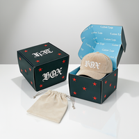Boîte en carton ondulé Kraft écologique FUSSEN avec doublure en éponge, finition mate, pour casquettes de baseball, expédition en gros, chapeau moderne imprimé sur mesure