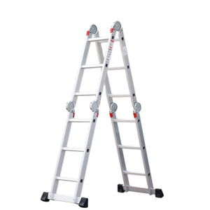 Escalera Plegable Telescópica Multiusos <span class=keywords><strong>de</strong></span> Aleación <span class=keywords><strong>de</strong></span> Aluminio con Certificación EN131, Diseño Moderno, Escalera <span class=keywords><strong>de</strong></span> <span class=keywords><strong>Seguridad</strong></span> para Oficina y Exteriores - Product Image 2
