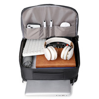 Sac à dos pour ordinateur portable 15 pouces imperméable avec port de charge USB, bretelles à coussin d'air, grande capacité, doublure en polyester portable pour hommes