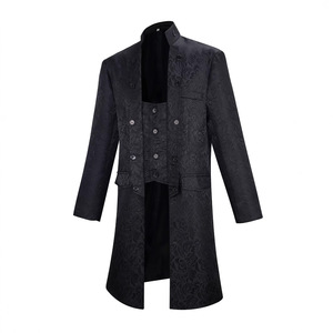 Veste <span class=keywords><strong>Steampunk</strong></span> Médiévale Renaissance pour <span class=keywords><strong>Homme</strong></span>, Costume de Pirate Viking, Smoking Gothique Formel - Product Image 1