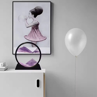 Décorations de chambre à coucher avec art du sable mouvant, peinture dynamique apaisante, sablier 3D rond en mouvement