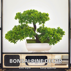 Bonsái Artificial de Pino Resistente a los Rayos UV de Alta Calidad en Maceta Blanca, Decoración Japonesa para Jardín Zen, Hogar u Oficina - Product Image 3