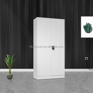 2-door Metal Storage Cabinet Steel <b>Filing</b> Cabinet with Adjustable Shelves 3 Point Lock - Product Image 3