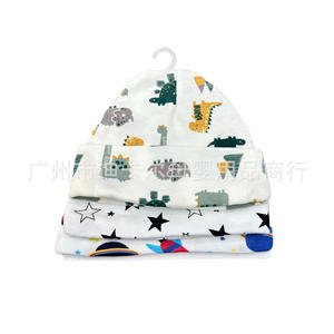 Venta al por mayor bebé recién nacido impreso sombreros fetales tres paquetes de lindo bebé con el mismo estilo de dibujos animados patrón sombreros - Product Image 5