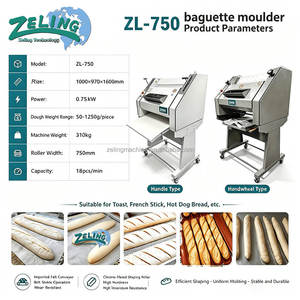 Façonneuse à baguettes durable avec rouleaux <span class=keywords><strong>de</strong></span> 750 mm <span class=keywords><strong>de</strong></span> largeur, capacité <span class=keywords><strong>de</strong></span> 50 à 1250 g <span class=keywords><strong>de</strong></span> pâte, pour la production <span class=keywords><strong>de</strong></span> pain français et les lignes <span class=keywords><strong>de</strong></span> <span class=keywords><strong>boulangerie</strong></span> - Product Image 6