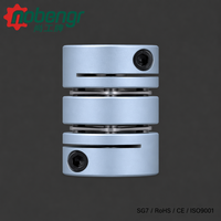 Coupleur à disque à double diaphragme en alliage d'aluminium avec double pince en acier inoxydable SS304, positionnement sans jeu pour encodeur, servomoteur, routeur CNC