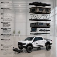 Auvent de camion en aluminium avec tente de toit pour camping 4x4, camping-car tout-terrain pour Ford F150 Raptor