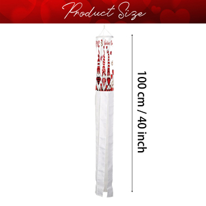 Decoración de Superficie para el Día de San Valentín y con Diseño de Alce, 75D Air Duct, 30*45CM, con 6 Tiras de Gráficos Impresos Digitalmente de 5*60CM - Product Image 2