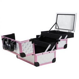 Estuche <span class=keywords><strong>de</strong></span> cosméticos <span class=keywords><strong>de</strong></span> belleza al por mayor Estuche <span class=keywords><strong>de</strong></span> <span class=keywords><strong>maquillaje</strong></span> portátil <span class=keywords><strong>de</strong></span> alta calidad Estuche <span class=keywords><strong>de</strong></span> <span class=keywords><strong>maquillaje</strong></span> <span class=keywords><strong>profesional</strong></span> con espejo - Product Image 1