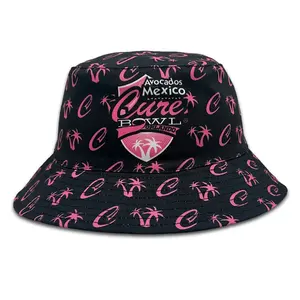 OEM ODM Bucket Hat Custom Logo All Over Print Pattern With String Reversible Sublimated Embroidery Cap Fisherman Hat Adults