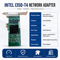 Tarjeta de Red Ethernet Gigabit de Cuatro Puertos Intel I350-T4, I350-AM4 PCIe2.1 X4 RJ45 SR-IOV VT-c para Servidor