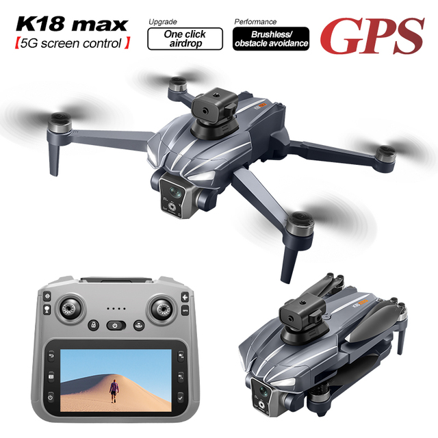 K18 MAX Beginner Drone Obstacle Avoidance 5G WIFI RC FPV Outdoor Mini Toy with Brushless Motor 4k Camera GPS