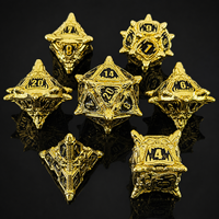 1PC Faux Gold Black Solid Metal Handmade Eco-Friendly DND Dice Set Monster Polyhedral Dice Dungeons Dragons Board Games Fantasy