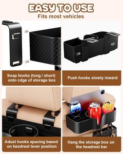 Organizador para Asiento Trasero de Coche con Portavasos de 3.7", Caja de Almacenamiento Multifuncional con Soporte para Tableta para Viajes en Coche - Product Image 6