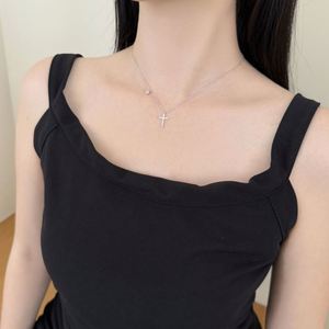 Collier Dylam 5A CZ Croix Pendentif Foi Plaqué Or 18K Rhodié Chaîne Fine et Délicate Prière du Seigneur Bijoux Religieux - Product Image 5