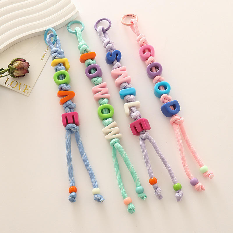Personality Trend Letter Rope Knot Charm Rope Keychain Knot Lanyard ...
