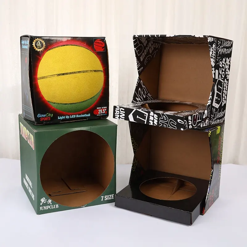 Kartondruck kundendefinierte faltbare Basketball-Geschenkverpackungsbox aus Wellpappe für Hobby Fußball