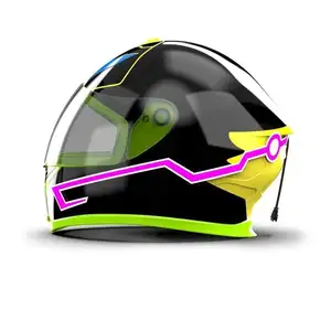 Точечная распродажа, многоцветная светящаяся лента для мотоциклетного шлема, лента EL, световая лента EL, защитная лента для шлема