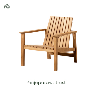 Sillón Dino de Madera de Teca Maciza, Construcción Resistente, Comodidad Clásica, Atractivo Diseño Tropical Moderno, Ecológico, para Hogar u Hotel - Product Image 1