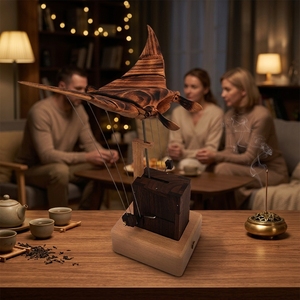 Wooden Manta Ray Kinetic Art Sculpture, Dynamic Devil Fish Premium Gift For Gallery, Mall Store &amp; Commercial Third Space - Product Image 1