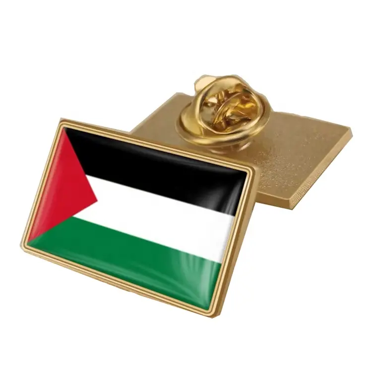 Usine Offre Spéciale Personnalisé Palestinien Broche Écharpe Cadeaux Bracelet Émail Badge Pays Drapeau Épinglette Souvenirs Palestine Pin