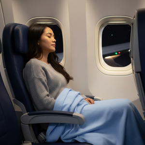 Couverture de voyage en polaire ignifuge FAR 25.853 avec logo personnalisé pour la première classe des avions - Product Image 3