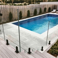 Clôture de piscine moderne en acier inoxydable 304 Système de garde-corps extérieur en verre Garde-corps sans cadre Balustrade